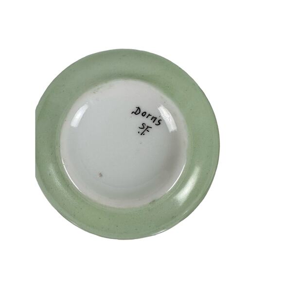 Art Nouveau Thomas Bavaria 4 Piece Luncheon Set Light Apple Green & Butterfly - Picture 8 of 16